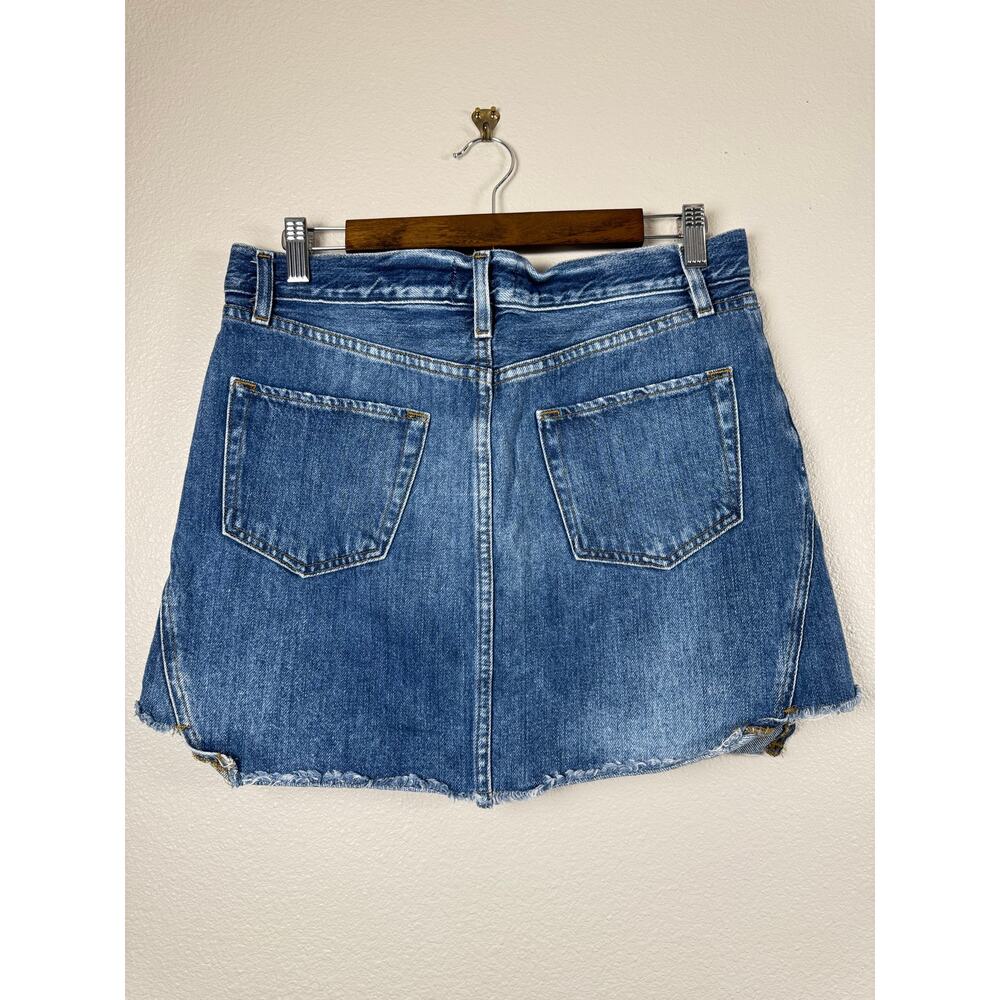 FRAME Denim Mini Skirt Womens Size 29 Blue Cotton Raw Hem A-Line Ansdale Casual - Picture 3 of 10